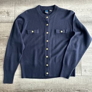 Vintage Panther Cardigan Sweater Size M Gold Buttons Classic Luxury Preppy
